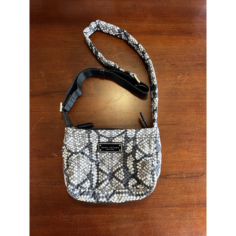 Marc Jacobs Quilted Nylon Shoulder Bag Snake Print Y2K‎ Mini Hobo
